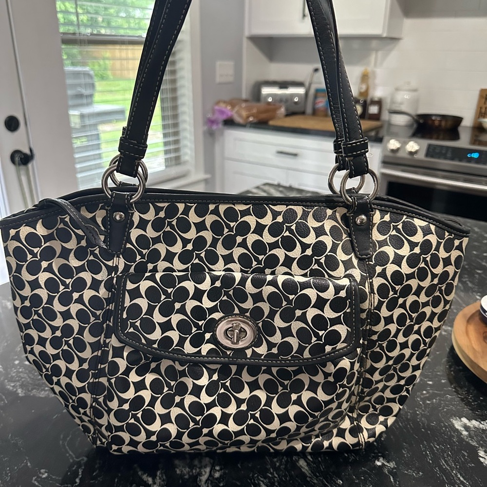 Coach Black White Bag